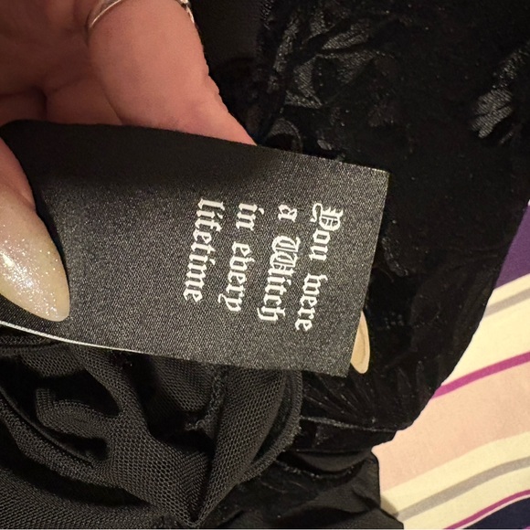 Killstar Black Long Sleeve Dress with Sheer Accents - Picture 10 of 10